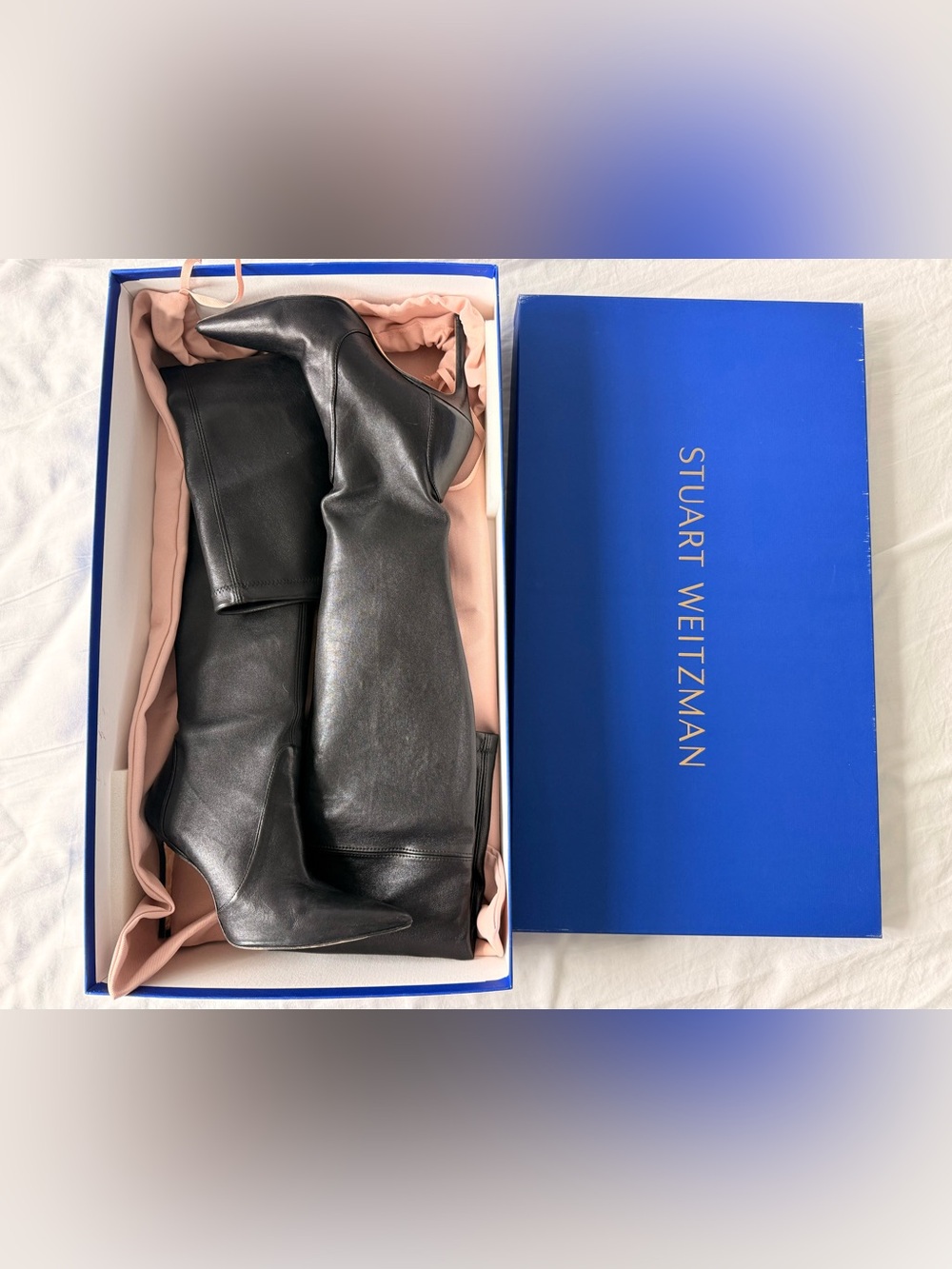 Stuart Weitzman Boots
Ultrastuart 100 MM Thigh High Pointed Toe in Black Leather
